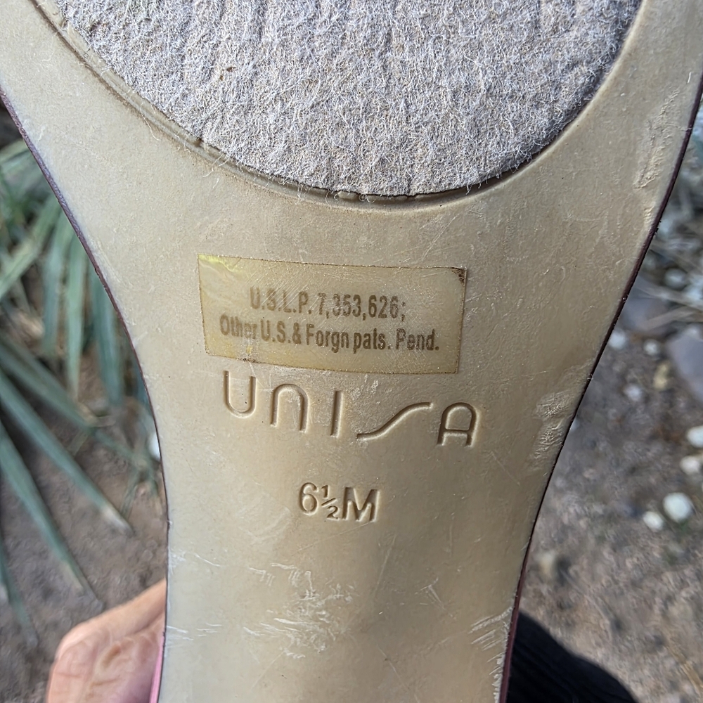 Unisa Pink Satin Glitter Heels Size 6.5 - Picture 8 of 9
